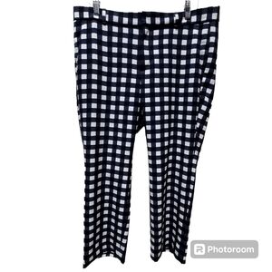 Banana Republic 12P Avery Checkered Blue White Golf Office Pants Pockets